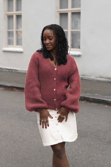 Silky Sunday Cardigan HOY/SD Lys Bringebær