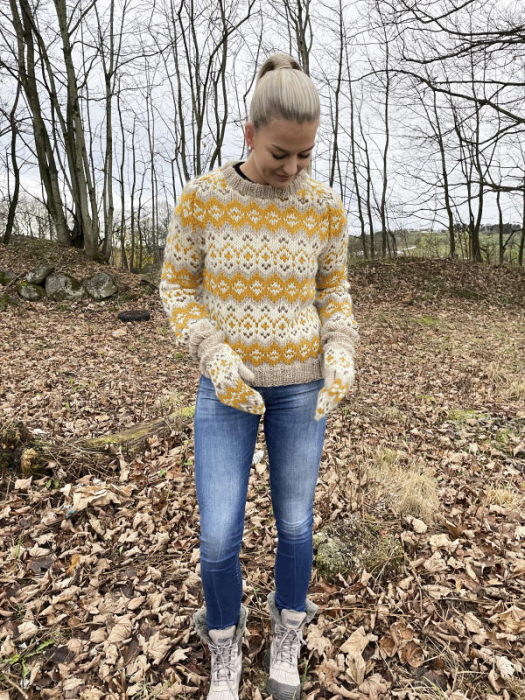 Gjestal - Drifa Genser Beige & Gul 294-13G