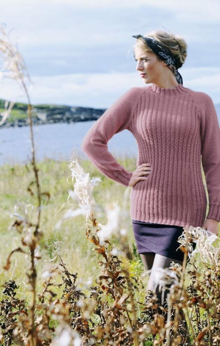 Gjestal - Genser m/raglanfelling 252-03 Mørk Rose