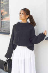 Jiba-New Striktrøje - Cream/black