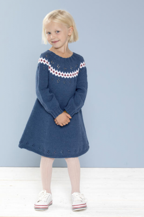 DALE - Blomsterkjole med lange ermer 450-30