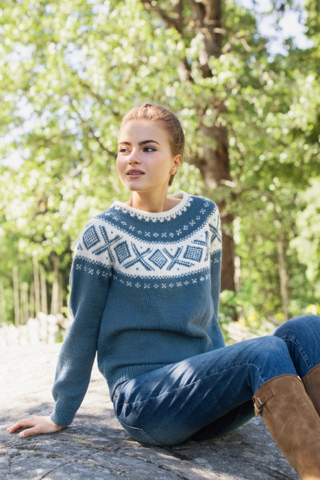 Dale - CORTINA TRØJE DENIM/UBLEGET HVID 370-37