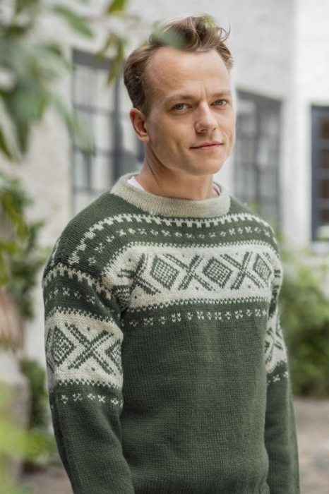 Gjestal - Cortina Genser Armygrønn (Pure Merino) 291-19