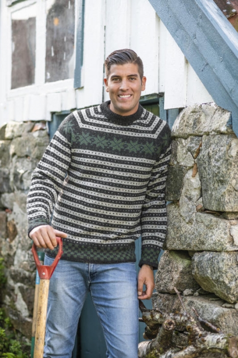 Gjestal - Fana Genser Koks & Armygrønn (Pure Merino) 288-30B