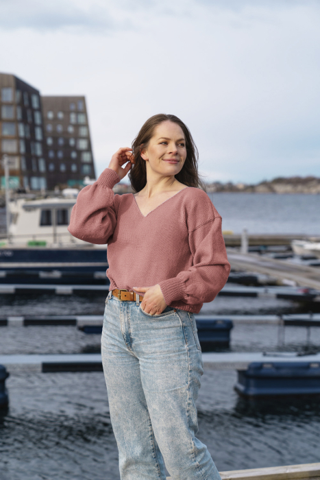 Amanda Genser Lys Korall Melert (merino)