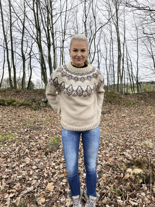 Gjestal - Klaki Genser Beige & Brun 294-03J