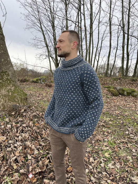 Gjestal - Thel Islænder Trøje Denim & Lys Grå Meleret 294-10B (Cortina Soft)