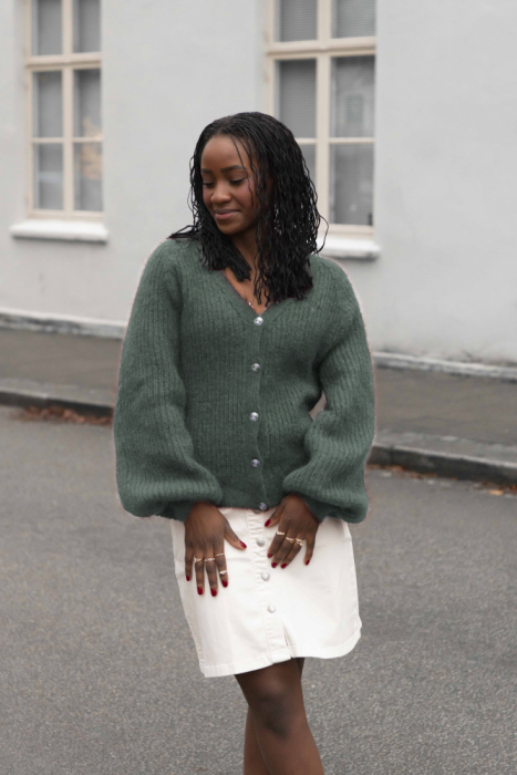 Silky Sunday Cardigan HOY/SD Agatgrønn Melert