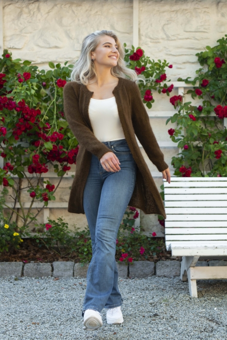 Basic Cardigan Lang Mohair Edition fra SD