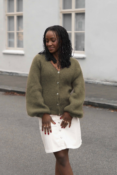 Silky Sunday Cardigan HOY/SD Mørk Oliven